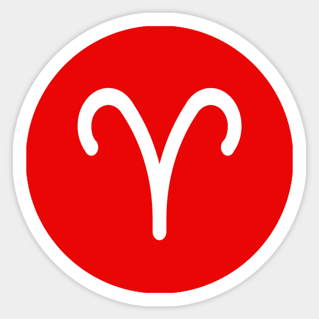 Aries + Lucky Color - Astrology Symbol Sticker by Jambo Designs